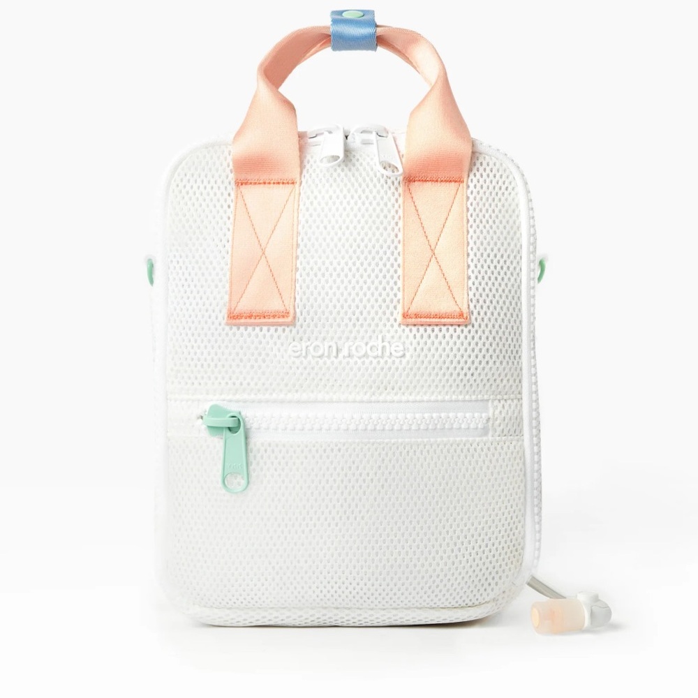Eron Roche White and Mint Backpack All Day Hydration backpack